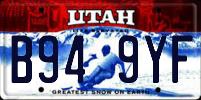 UT license plate B949YF