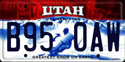 UT license plate B950AW