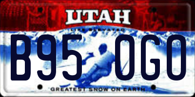 UT license plate B950GO