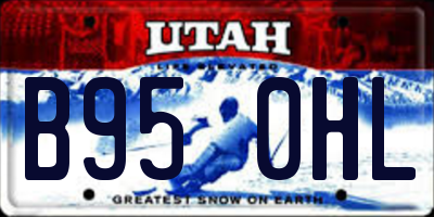 UT license plate B950HL