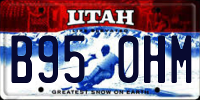 UT license plate B950HM