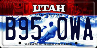 UT license plate B950WA