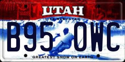 UT license plate B950WC