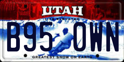 UT license plate B950WN