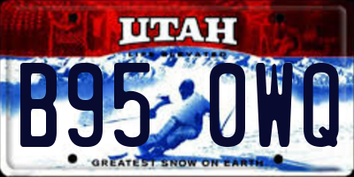 UT license plate B950WQ