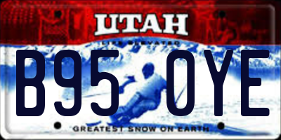 UT license plate B950YE