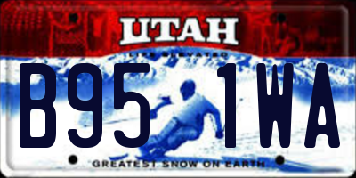 UT license plate B951WA