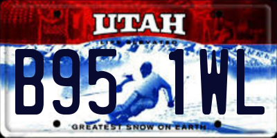 UT license plate B951WL