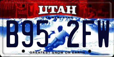 UT license plate B952FW