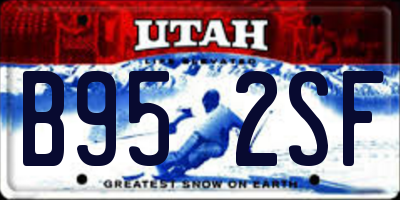 UT license plate B952SF