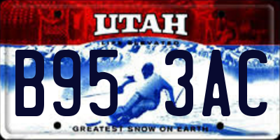 UT license plate B953AC