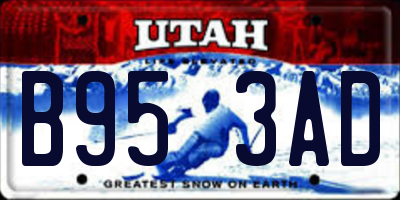 UT license plate B953AD