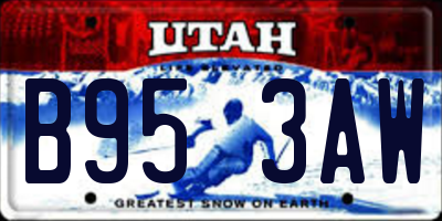 UT license plate B953AW