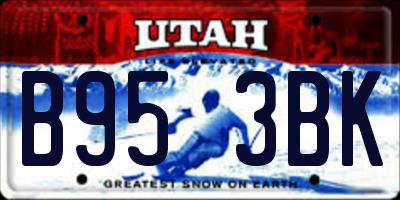 UT license plate B953BK