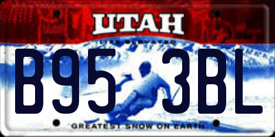 UT license plate B953BL