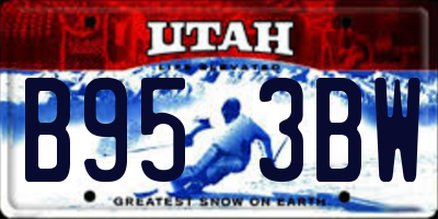 UT license plate B953BW