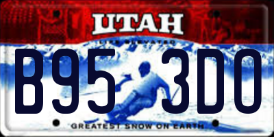 UT license plate B953DO