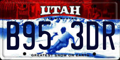 UT license plate B953DR