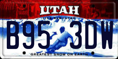 UT license plate B953DW