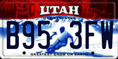 UT license plate B953FW