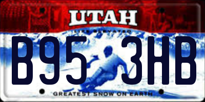 UT license plate B953HB