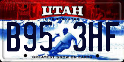 UT license plate B953HF