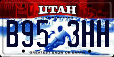 UT license plate B953HH
