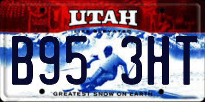 UT license plate B953HT