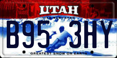 UT license plate B953HY
