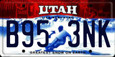 UT license plate B953NK