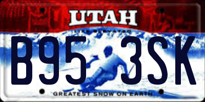 UT license plate B953SK