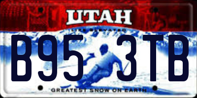 UT license plate B953TB