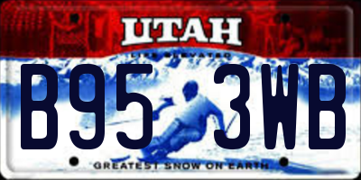 UT license plate B953WB