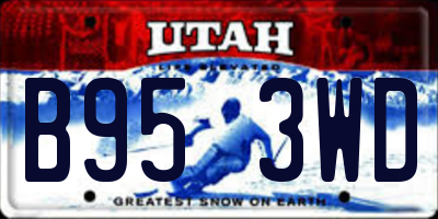 UT license plate B953WD