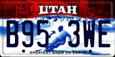 UT license plate B953WE