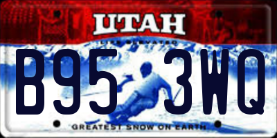 UT license plate B953WQ