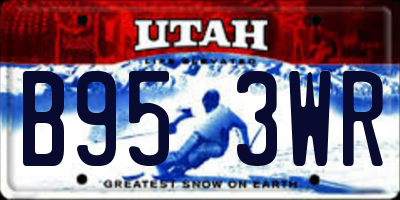 UT license plate B953WR