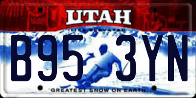 UT license plate B953YN