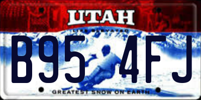 UT license plate B954FJ