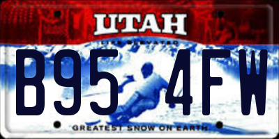 UT license plate B954FW