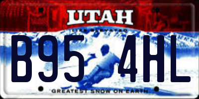 UT license plate B954HL