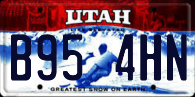 UT license plate B954HN