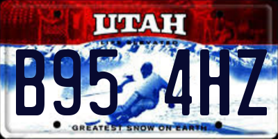 UT license plate B954HZ