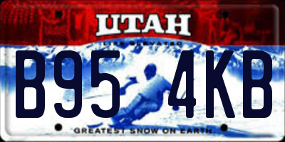 UT license plate B954KB