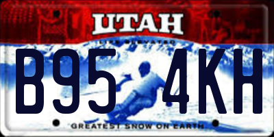 UT license plate B954KH