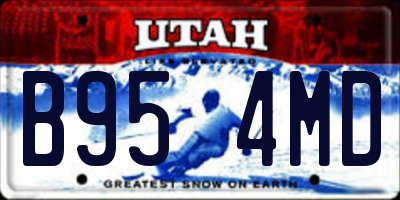 UT license plate B954MD