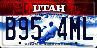 UT license plate B954ML