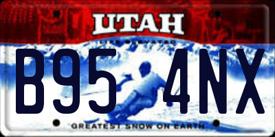 UT license plate B954NX