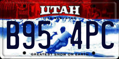 UT license plate B954PC