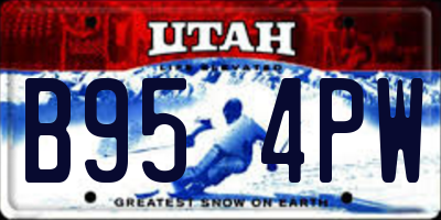 UT license plate B954PW